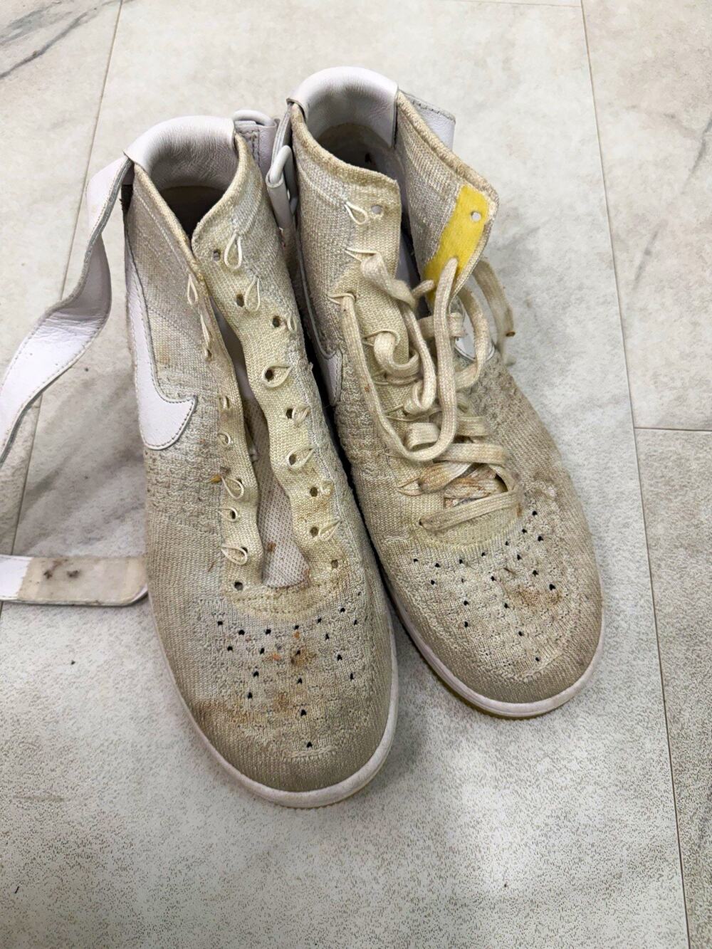 Nike Air Force 1 Flyknit High Top Beige/White Sneakers 818018-100 2015